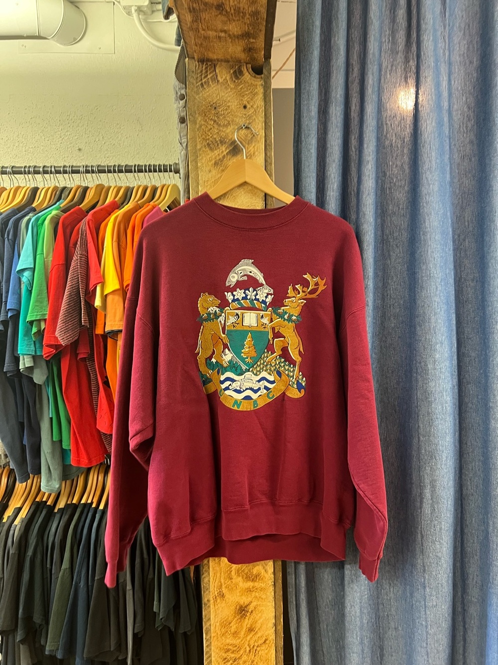 Vintage UNBC Maroon Crest Graphic Sweatshirt